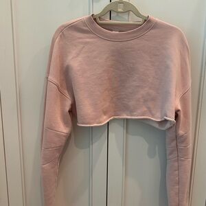 ALO Yoga Pink Cropped Sweatshirt